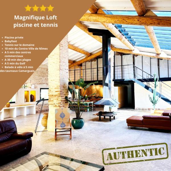 Magnifique Loft - Piscine - Tennis - Babyfoot Nimes Exterior foto